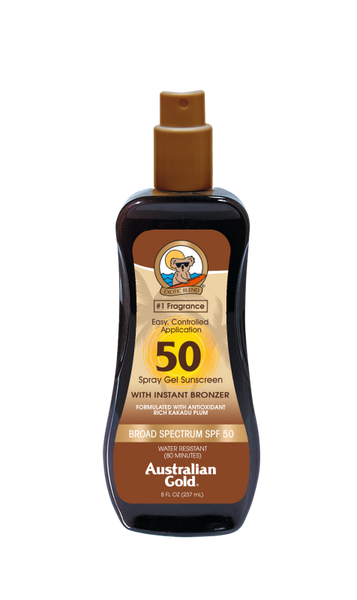 Australian Gold SPF 50 SPRAY GEL COM BRONZER  237ml